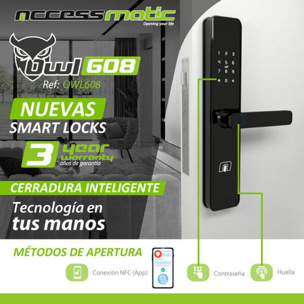 cerradura electrónica para puerta exterior OWL608 en bogota, medellin, cartagena, barranquilla, cucuta, armenia, pereira, armenia, neiva, cali, tunja