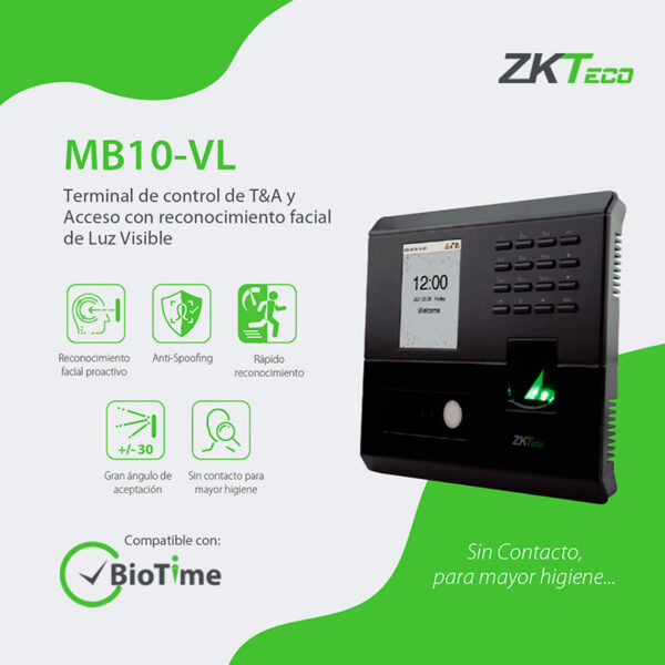 biometricos zkteco mb10 vl en bucaramanga, barrancabermeja, bgoota, medellin, tunja, boyaca, pereira, monteria, armenia, sincelejo, cali