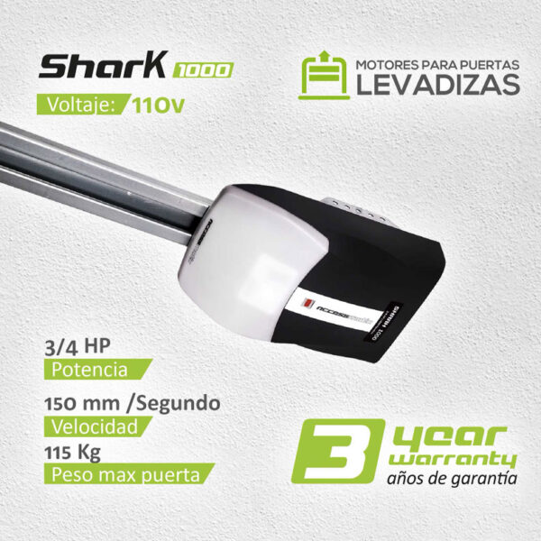 Motor para Puerta de Garaje Accessmatic Shark 1000 CERCA DE mi en bucaramanga, medellin, tunja, bogota, cali, barranquilla, moneria, ibaguem arauca, casanare, huila, neiva