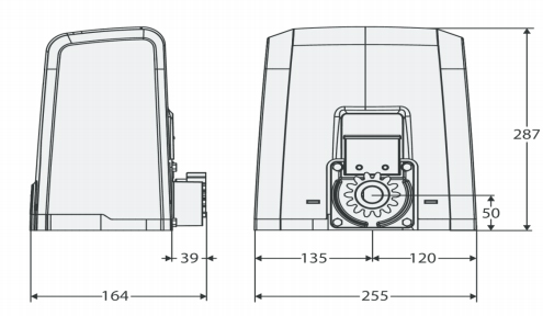 Motor para Puerta Corredera Deimos AC A600-Dimensiones